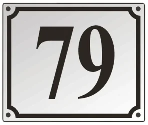 Smaltovaná tabuľa s číslom