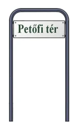 Zaoblená stĺpová tabuľa z názvom ulice