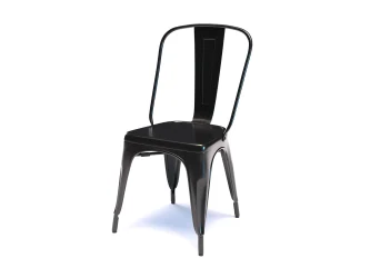Oceľová stolička čierna