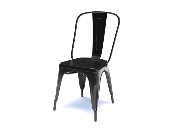 Oceľová stolička čierna