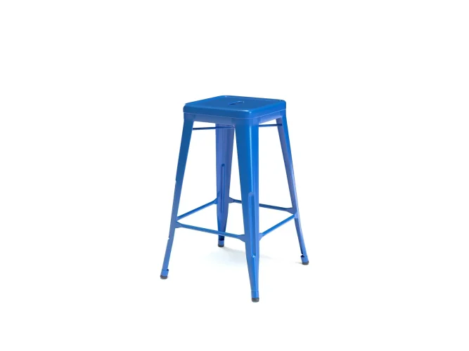 Oceľová barová stolička modrá