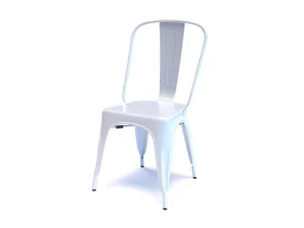 Oceľová stolička biela