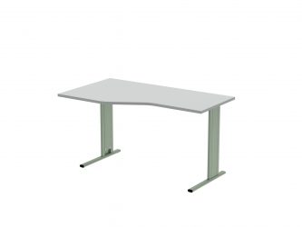 Písací stôl, individuálna forma, 1400×800 cm, kovové nohy