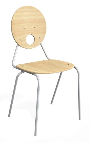 stolička s oceľovou konštrukciou