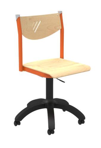 Učiteľská stolička s piestovým mechanizmom, preglejka