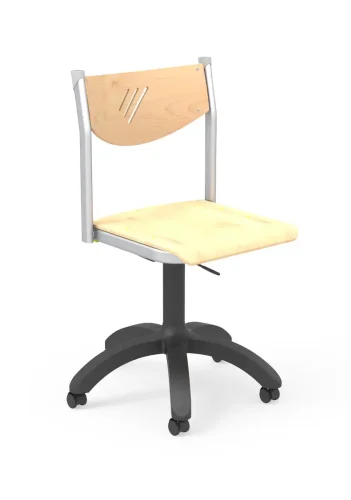 Učiteľská stolička s piestovým mechanizmom, preglejka