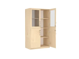 horná časť sklenené dvere, dolná časť 2-dverová